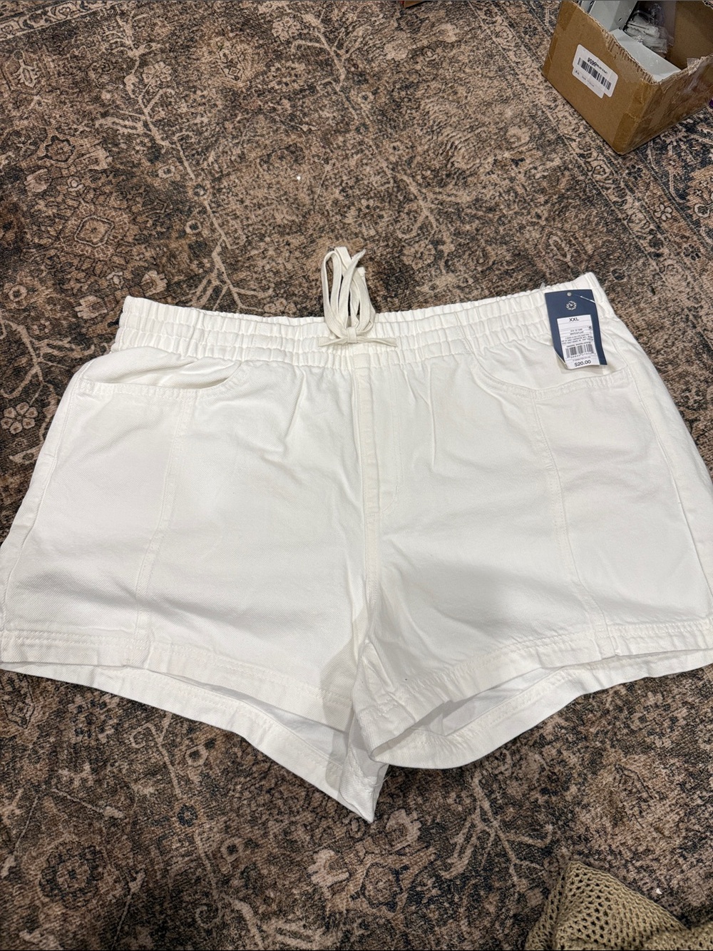 Universal Thread White Drawstring Elastic Waist Jean Shorts XXL NEW
